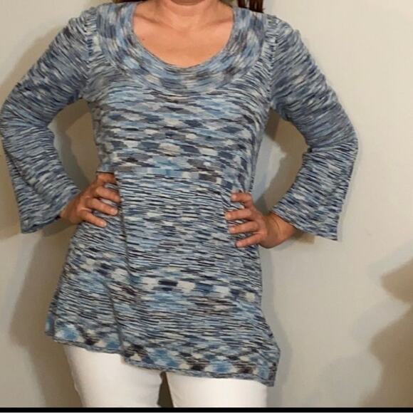 Nine West Tunic Blue sweater M - Picture 2 of 14